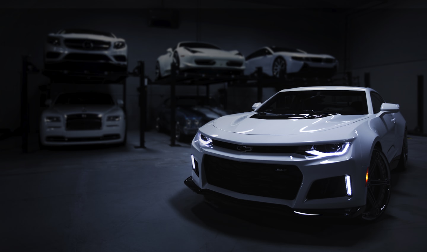 High-performance sports car in a premium Dublin tuning studio