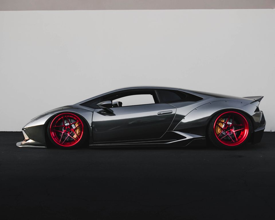 Luxury sports car interior with premium leather upholstery and carbon trim